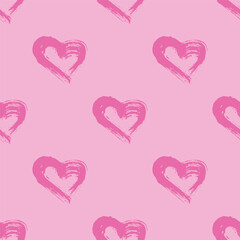 Seamless pattern with hand drawn heart doodle for decorative print, wrapping paper, greeting cards and fabric