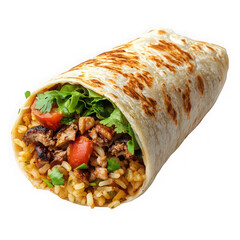 burrito filled with rice and lettuce  