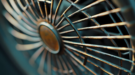 Vintage metal fan grill, close-up. [Skyroot Canopy] | Hanging Tangle | air lattice. Illustration