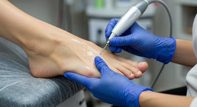 Photo of Foot Care Treatment by Podiatrist in Clinic