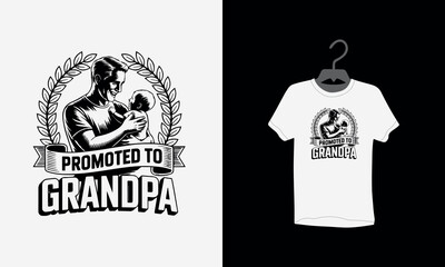 Promoted To Grandpa T-shirt Design, silhouette t shirt, Typography T-Shirt Design, Grandfather, grandparent, intelligence, superhero, vector illustration, Unique Design, Vector graphic, 
