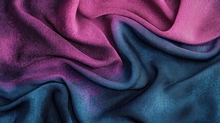 Soft, flowing fabric in a vibrant ombre