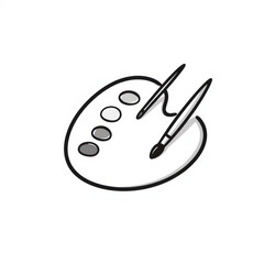 A paint palette with brushes, symbolizing creativity and artistic expression.