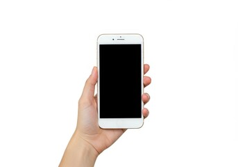 Photo of Hand Holding White Smartphone With Blank Screen