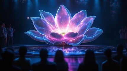 Holographic Lotus Flower Display at Tech Conference