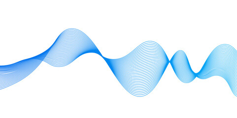 Smooth flowing dynamic blue wave lines isolated on white background,abstract background with business lines.Abstract wave line for banner, wallpaper background with wave,