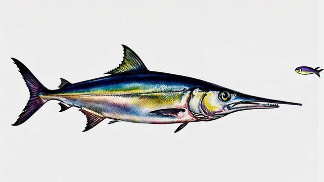 Colorful marlin illustration