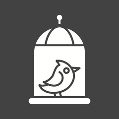 Bird in Cage icon vector image. Suitable for mobile apps, web apps and print media.
