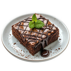 chocolate brownie dessert presentation  