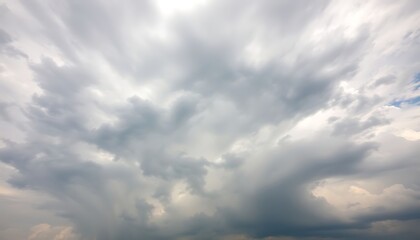 cloudy sky with a few clouds in the distance