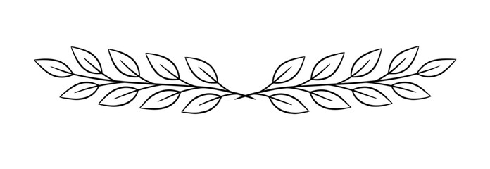 Hand-drawn border with leafy branches