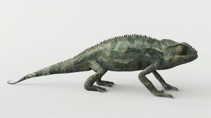 Obraz premium Green chameleon side view