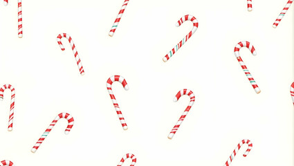 Festive Candy Cane Delight, A Seamless Holiday Pattern with Red and White Striped Treats on a Clean Background for Holiday Cheer and Christmas Celebrations