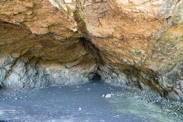 Closeup of rock texture inside Whatipu Caves, New Zealand