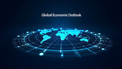 Futuristic Global Economic Radar Display Showcasing Worldwide Financial Data and Analytical Insights for Informed Decision-Making Processes