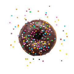 colorful sprinkle chocolate donut  
