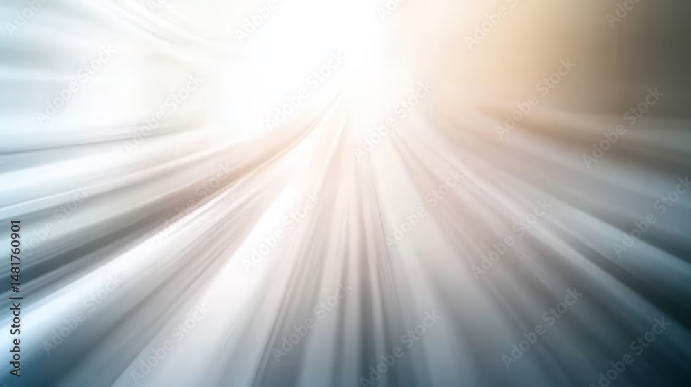 Poster Ethereal light radiates from a central point, creating a dreamy atmosphere with soft flares. This abstract visual offers versatile interpretation for creative projects