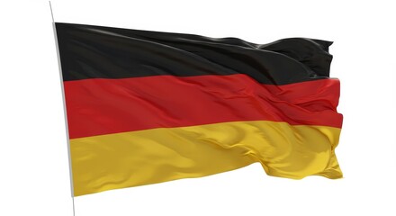 Obraz premium 3D Illustration of Waving German Flag
