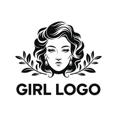 Elegant Woman Face Logo – Black and White Feminine Beauty Brand Design