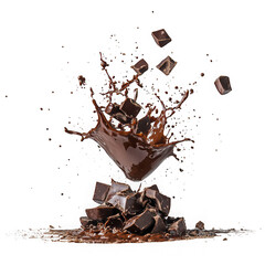dynamic splash of chocolate liquid  