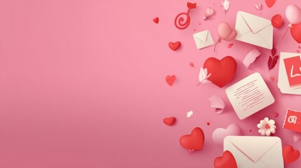 Romantic love letter concept