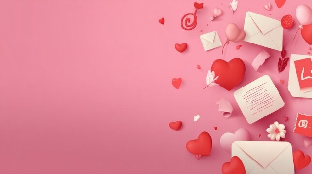 Romantic love letter concept