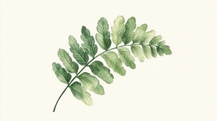 Fototapeta premium Minimalist Botanical Illustration of a Single Fern Leaf