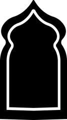 Arabic arch frames icon in flat. Isolated on transparent background