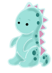 Cute Blue Dinosaur
