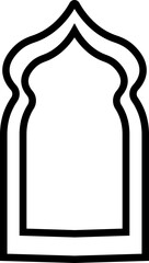 Arabic arch frames icon in line. Isolated on transparent background