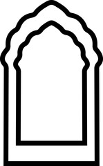 Arabic arch frames icon in line. Isolated on transparent background