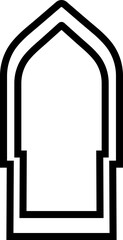 Arabic arch frames icon in line. Isolated on transparent background