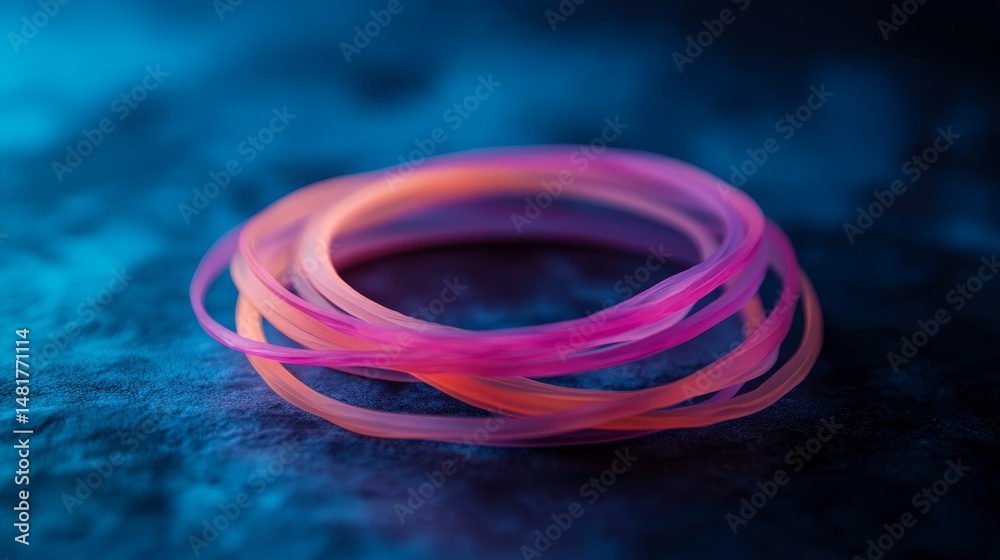 Poster A colorful infinity loop composed of overlapping translucent gradients is positioned against a deep blue textured backdrop, symbolizing inclusivity and awareness
