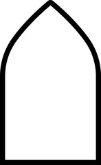 Arabic arch frames icon in line. Isolated on transparent background