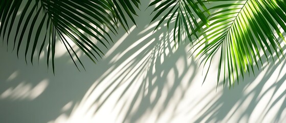 Obraz premium Palm leaves shadow wall d?cor