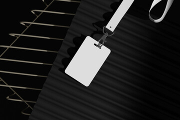 id card in dark background display mockup