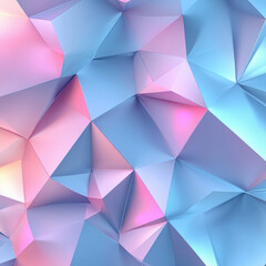 Obraz premium Geometric Harmony A serene dance of pink and blue facets in a modern 3D on transparent background