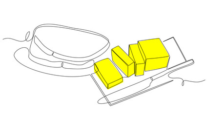 One Line, One Spread: Butter in Vector