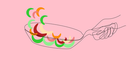 Stir Fry Simplicity: Vector Art of Pan and Veggies