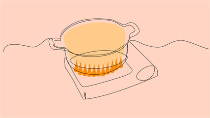 Warm Flows: Soup Pot Drawn with a Single Line