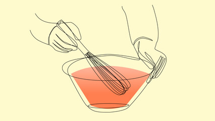 Mixing Flow: Elegant One-Line Vector Bowl Design