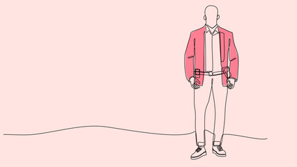 One Line Jacket: Stylish Warmth in Minimal Vector Form