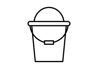 Icono negro de cubo para playa