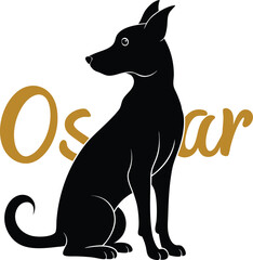 Oscar Silhouette of a Black Dog