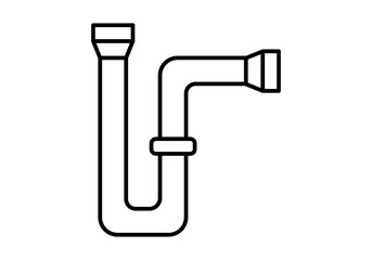 Icono negro de tubería en fondo blanco