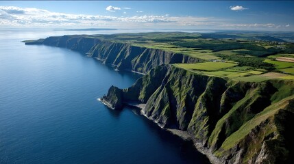 Coastal cliffs and ocean landscape