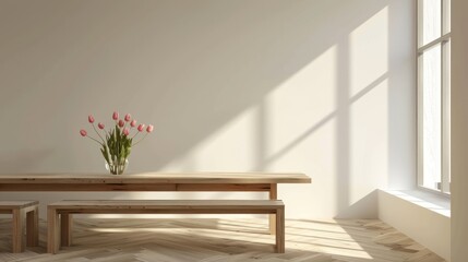 Fototapeta premium Simple dining area, sunlight