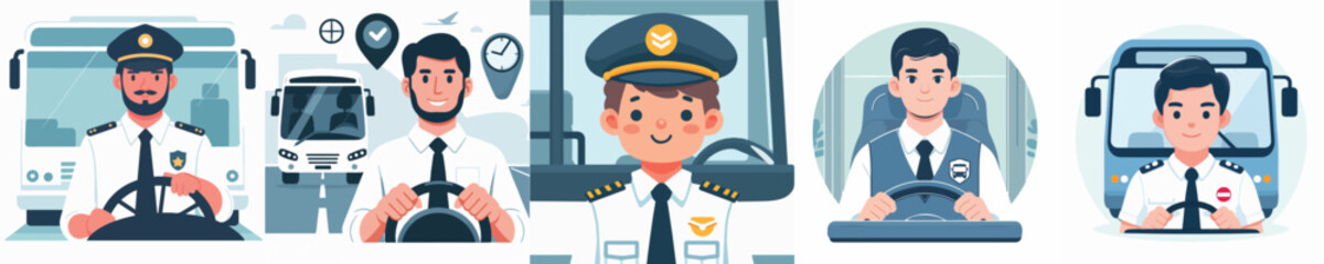 Vector of a bus driver
