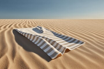 Empty Beach Towel at Golden Hour