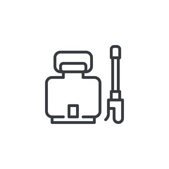Pesticide sprayer line icon